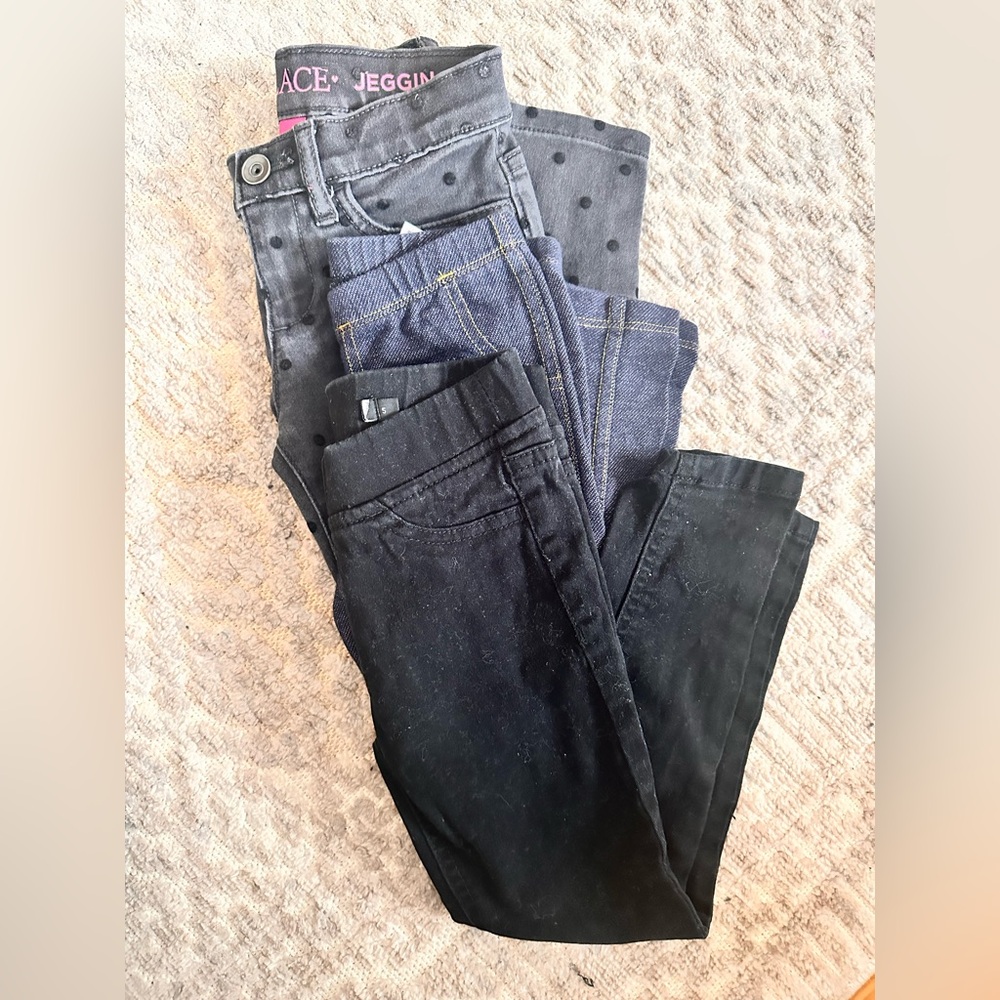 3 pairs of girls size 5 jeggings